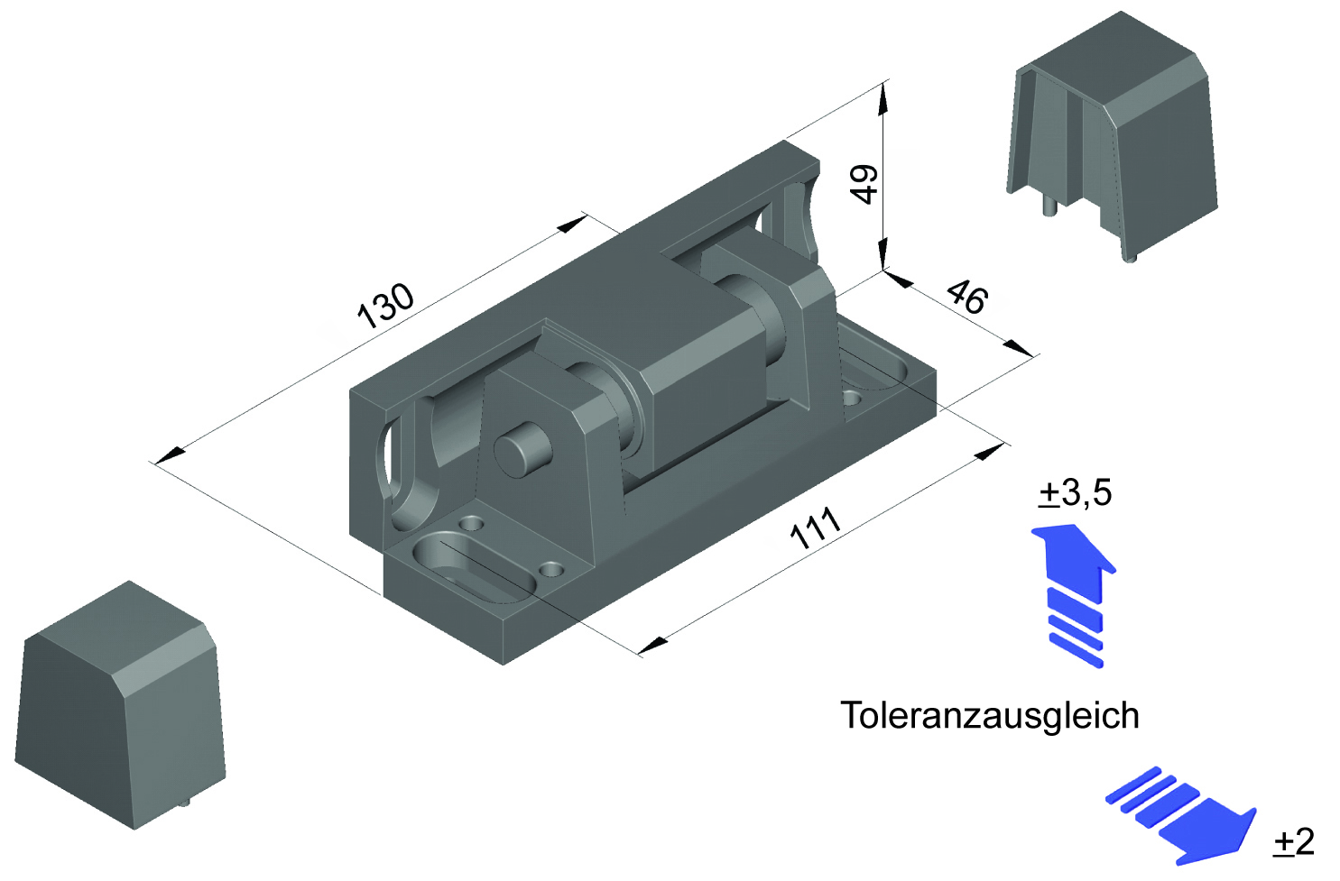 Kantenscharnier 4511 rechts steigend-4511GR-Kantenscharnier , Kühl- & Tiefkühlraumtürverschlüsse-Rahrbach