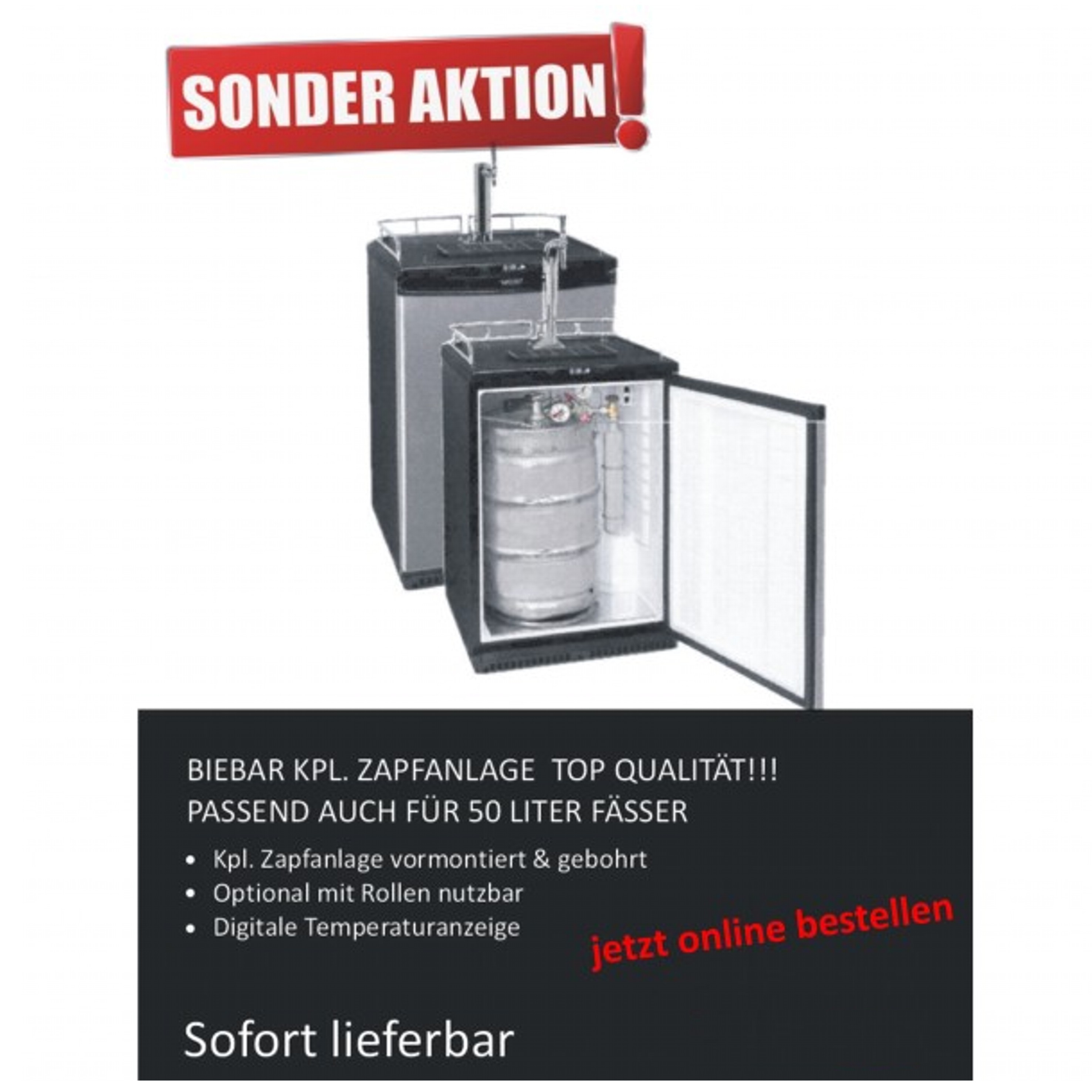 Bierzapfanlage Bierbar kpl. bis 50 Liter KEG-SA03M-Bierzapfanlage, Bierbar, mobile Zapfanlage kpl. bis 50 Liter KEG-getraenkezapfanlagen.net