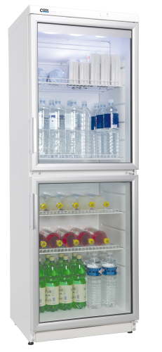 Køleskab med glasdør - CD 350.2 - HVID N med konvektionskøling