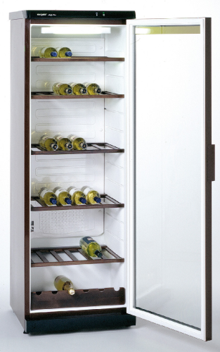 Glasdørskøleskab CD350-Brown med statisk køling